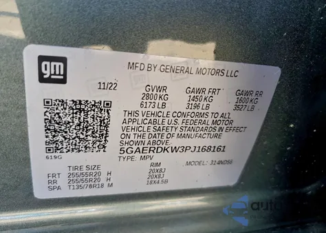 2023 Buick Enclave Avenir z USA, uszkodzony, nr VIN 5GAERDKW3PJ168161